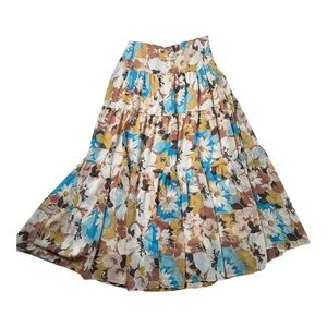 Ralph Lauren LRL Georgette Maxi Skirt‎ Floral Tiered Boho